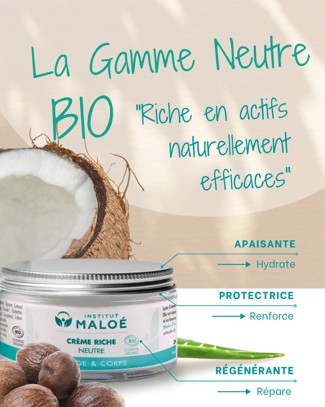 ORGANIC Rich Neutral Face &amp; Body Cream 150ml - Institut Maloé