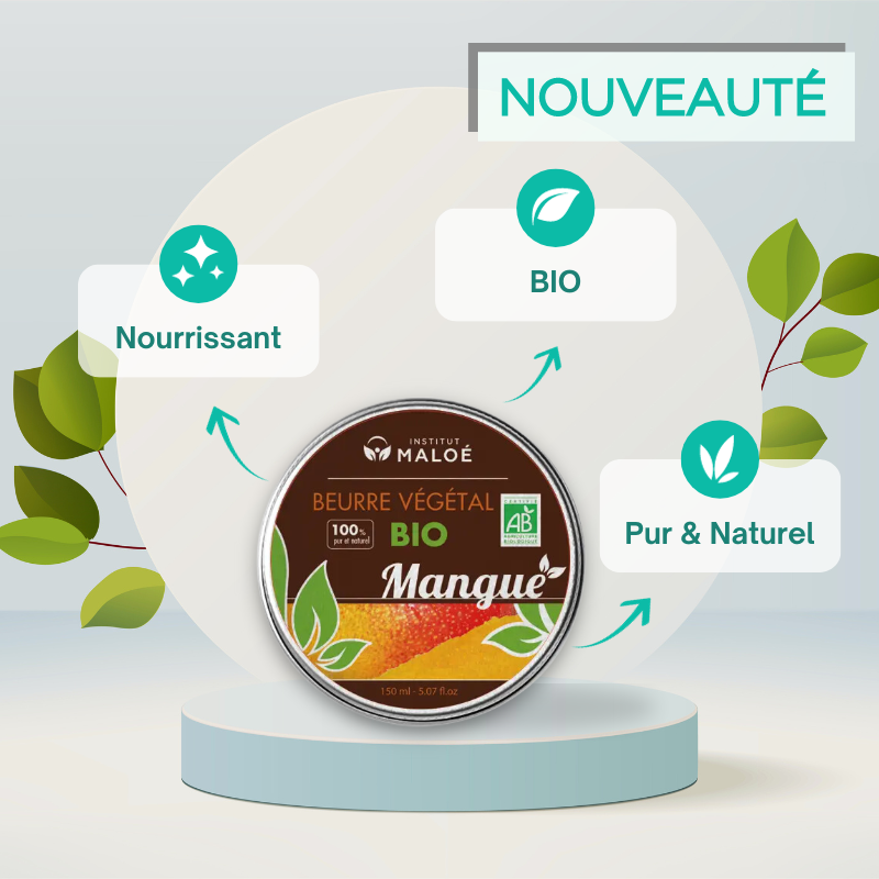 Beurre de Mangue Bio 120gr, Soins Peaux Sèches Normales